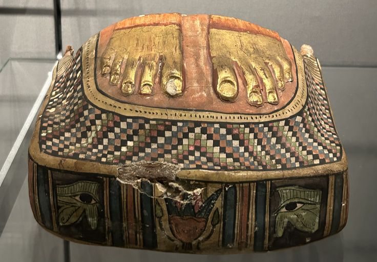 Cartonnage foot case with painted layers from Hawara